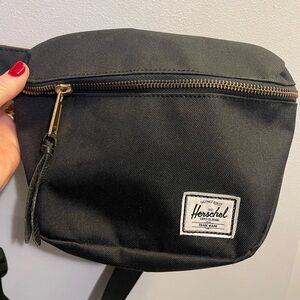 Herschel Supply Company black Belt Bag with Brass Zipper
